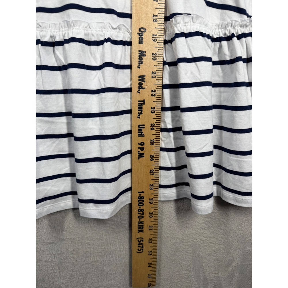 Torrid Peplum Tank Top Women 5 White Navy Striped Sleeveless Ruffle Hem Tank - Picture 5 of 8